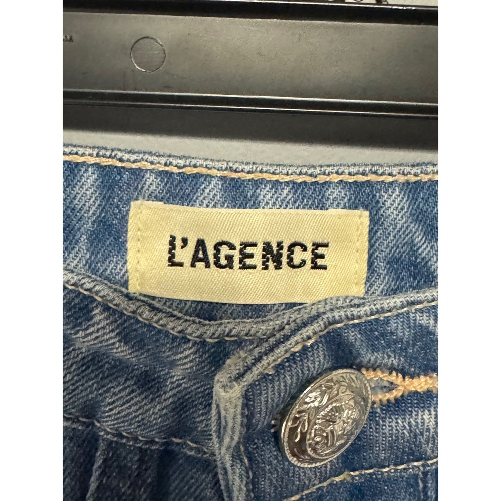 L'AGENCE Denim Button Front A Line Mini Skirt Size‎ 22 (XXS) Blue Wash $265 NWOT - Picture 5 of 8